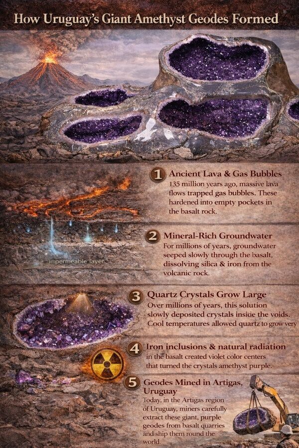 Infographic - Uruguay Amethyst Geode Formation